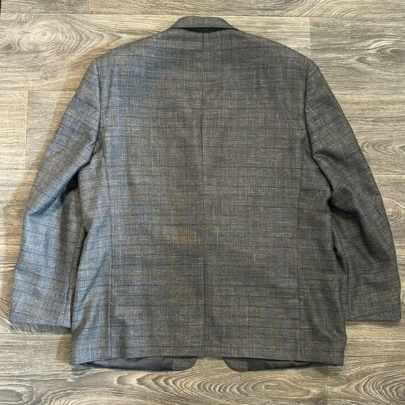 Ralph Lauren 48R Gray Plaid Blue Blazer Suit Jacket Sport Coat Two Button Wool - Picture 3 of 16